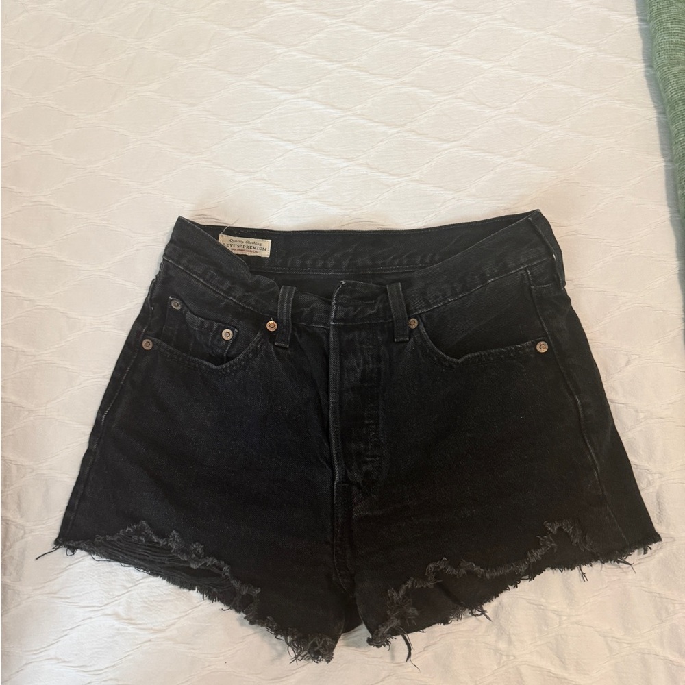 Levi’s 501 Black Denim Shorts - Size 25